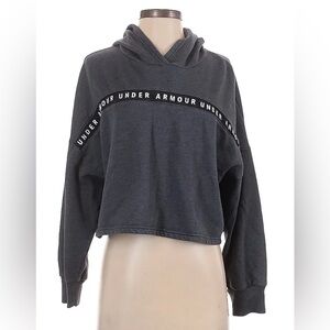 EUC Women’s cropped Under Armour Gray Hooded Sweatshirt
